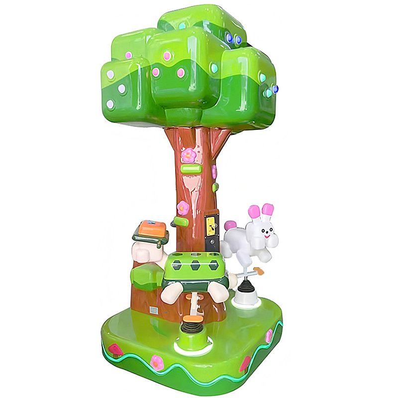 Kiddie Carrusel Bosque tipo Minecraft 3 niños Fibra de vidrio ...